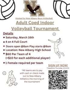 Adult Co-ed Indoor Volleyball Tournament @ New Albany High School