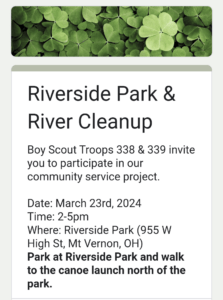Riverside Park & River Cleanup @ Riverside Park